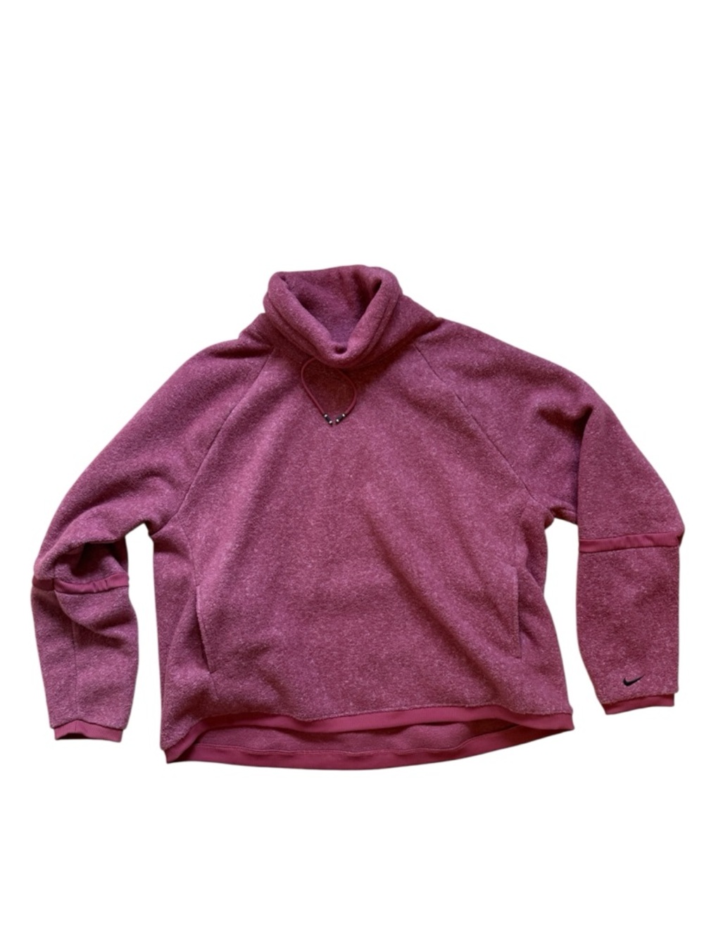 Nike Women's Mauve Pink Cowl Neck Fleece Pullover Boxy Like New